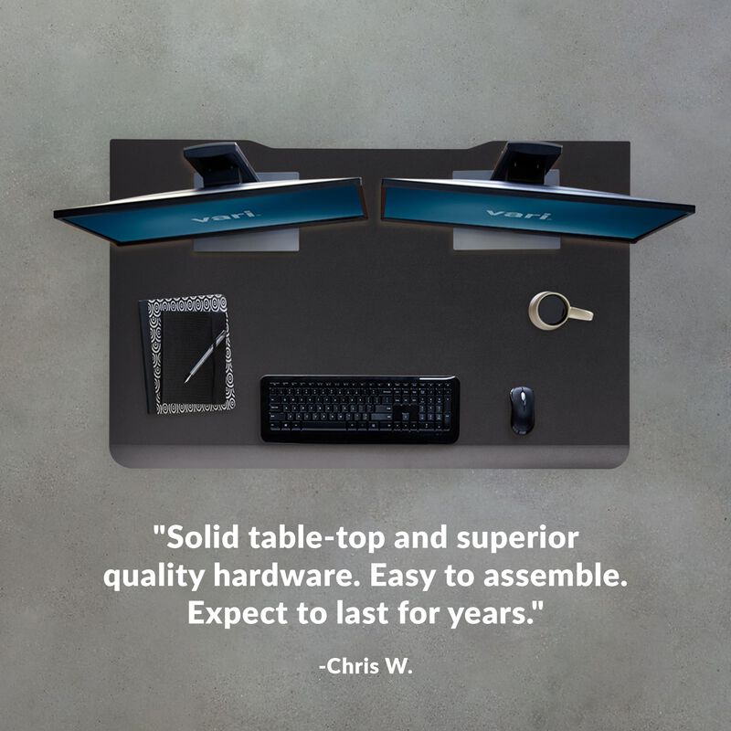 Quote for Electric Standing Desk with ComfortEdge in Black by Chris W who says solid table-top and superior quality hardware. Easy to assemble. Expect to last for years. image number null